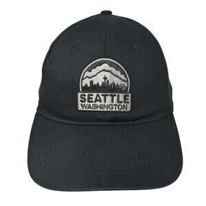 Seattle Washington Baseball Cap Black One Size Adjustable Embroidered 6 Panel